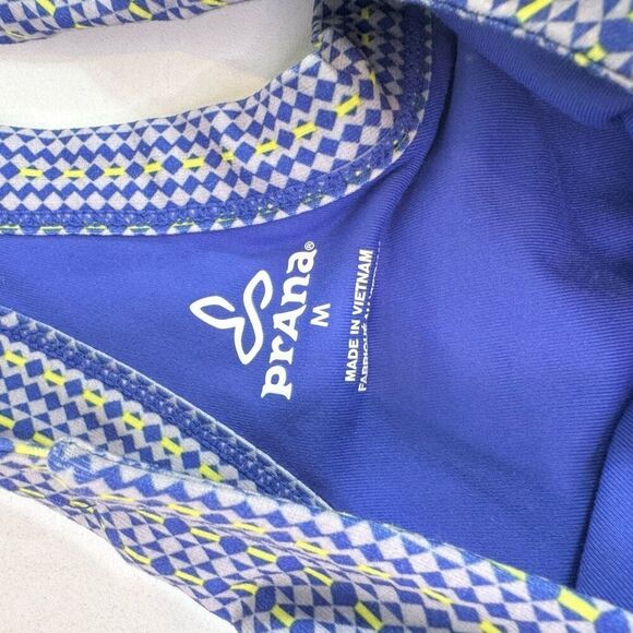 Prana Maxi Dress Womens Medium Blue Yellow Racerback Activewear flowy - Picture 7 of 9